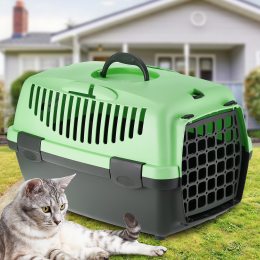 Переноска-контейнер для котів та собак з ручкою для перенесення 48 см Салатова (2339)