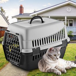 УЦІНКА! Переноска-контейнер для котів та собак з ручкою для перенесення 48 см Сіра (2339)