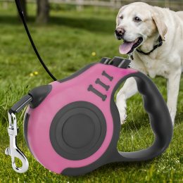 Автоматичний висувний повідець-рулетка для собак 5м Рожевий (205)