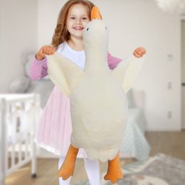 УЦІНКА! М'яка плюшева іграшка подушка-обіймашка Гусак білий, 50 см (237)
