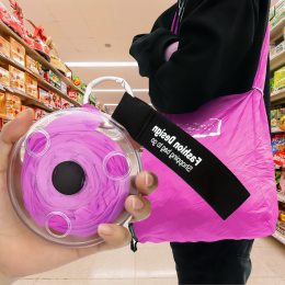 Складна сумка-шоппер для покупок у чохлі Shopping Bag To Roll Up Рожева (B)