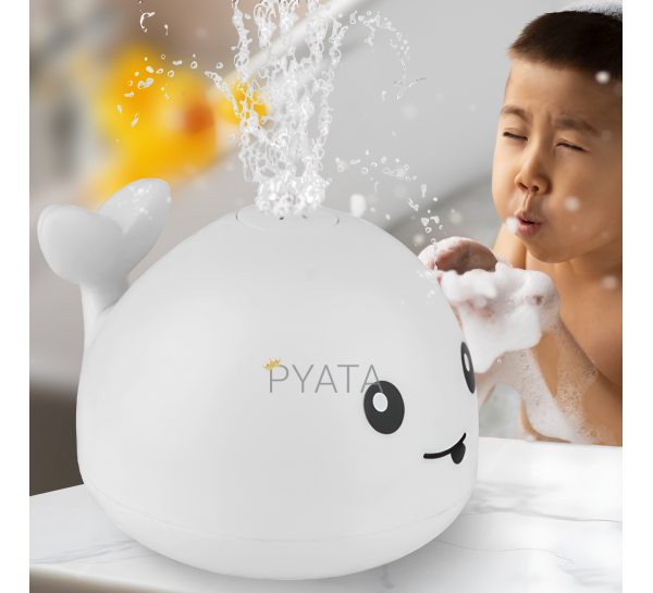 Іграшка для ванної Кит з фонтаном та підсвічуванням Spray Water Bath Toy Білий (225)