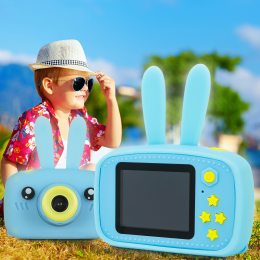 Цифровой детский фотоаппарат зайчик Х500 Smart Kids Camera 3 Голубой