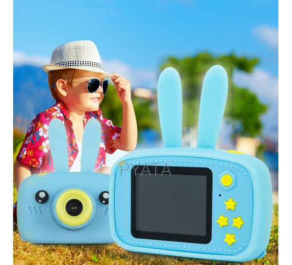 Цифровой детский фотоаппарат зайчик Х500 Smart Kids Camera 3 Голубой