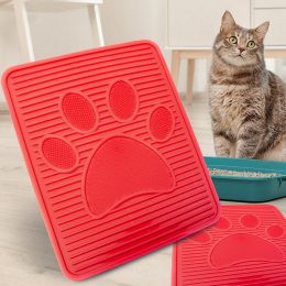 Силиконовый коврик-подстилка для кошачьего туалета-лотка Красный (2339)