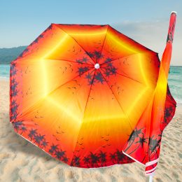 Пляжный зонт с наклонным механизмом 180см "Пальмы" Красно-желтый