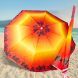 Пляжна парасолька з нахильним механізмом 180см "Пальми" Червоно-жовтий