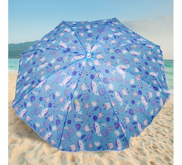 Пляжна парасолька з нахильним механізмом 180см Морський