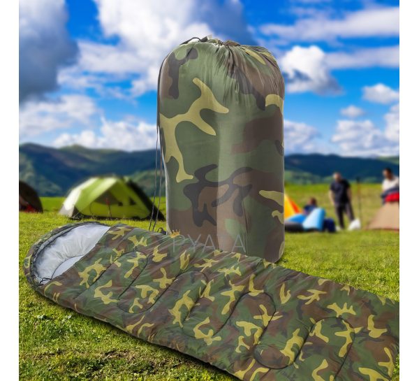 Армейский походный спальный мешок-одеяло 200х70 см YB-3139 Камуфляж (211)