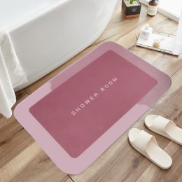 Противоскользящий влагостойкий коврик в ванную комнату Shower Room 59x39см Розовый (205)
