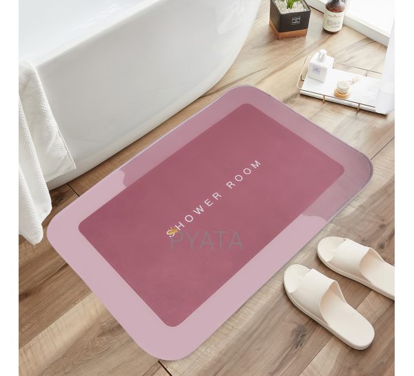 Протиковзкий вологостійкий килимок у ванну кімнату Shower Room 59x39см Рожевий (205)