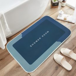 Противоскользящий влагостойкий коврик в ванную комнату Shower Room 59x39см Голубой (205)