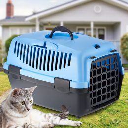 Переноска-контейнер для кошек и собак с ручкой для переноски 48 см Синяя (2339)