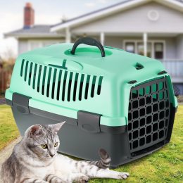 Переноска-контейнер для кошек и собак с ручкой для переноски 48 см Бирюзовая (2339)