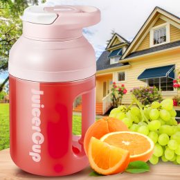Портативний переносний блендер-пляшка для соку та смузі JuiceCup AND362 420 мл Рожевий (205)