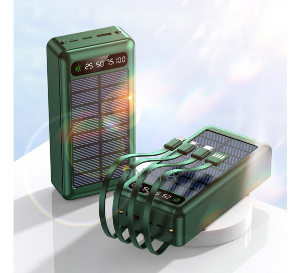 УМБ Power Bank ViaKing с солнечной панелью 50 000 mAh Зеленый (H-4)