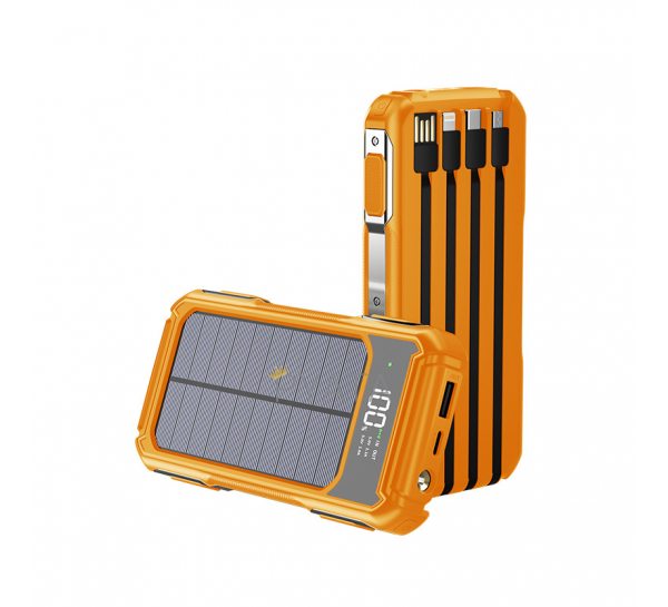 УМБ Power Bank ViaKing 20000 mAh солнечная панель Оранжевый (H-6)