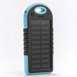 УМБ Power Bank ViaKing DDES500 Солнечная панель и LED-фонарь 5 000 mAh Синий (H-11)