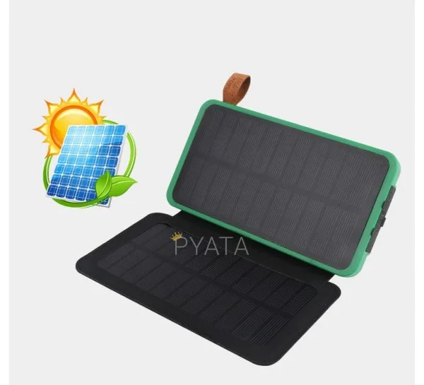 УМБ Power bank ViaKing 10000 Солнечная панель Зеленый (H-10)