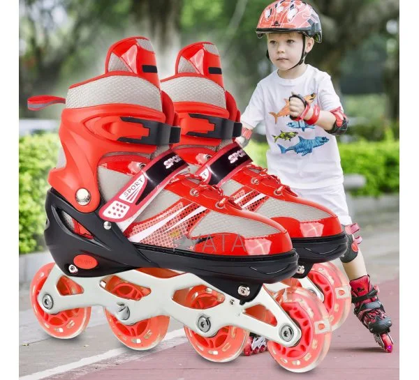 Раздвижные детские ролики-роликовые коньки SPORT 39-43р Красные