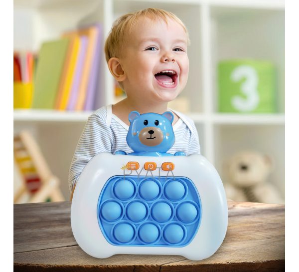 Детская игрушка-антистресс Поп Ит 4 режима с подсветкой Quick Push Puzzle Game Fast №205В Голубой/КК