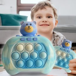 Дитяча портативна розвиваюча іграшка-антистрес попит 4 режими з підсвічуванням Quick Push Puzzle Game Fast №220A-2 Синя