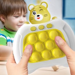 Детская портативная развивающая игрушка-антистресс поп ит 4 режима с подсветкой Quick Push Puzzle Game Fast №221B Желтая (КК)