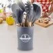 Набір кухонного приладдя із силікону та дерева з підставкою Kitchen Set 12 предметів Сірий (HA-50)