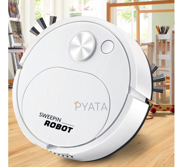 Розумний робот-пилосос 3в1 прибиральник для дому Sweeping Robot 521-2345 Білий (205)