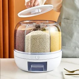 Диспенсер органайзер для круп с дозатором CCN 6027/AB-292 10 л Белый