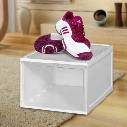 Складной пластиковый контейнер-органайзер бокс для хранения обуви B12-01 Белый (HA-360)