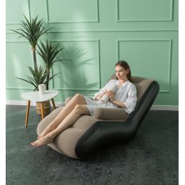 Надувний S-подібний лінивий диван надувне крісло з підлокітниками Коричневий (212)