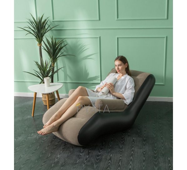 Надувной S-образный ленивый диван надувное кресло с подлокотниками Коричневое (212)