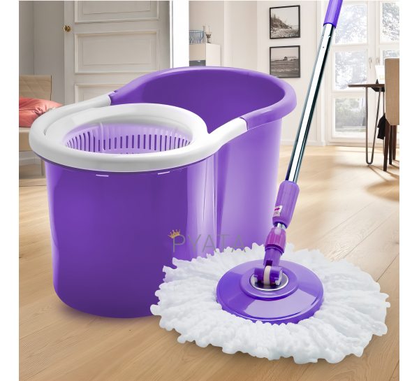 Швабра с ведром с автоматическим отжимом и полосканием Magic Mop Easy 360 Фиолетовый