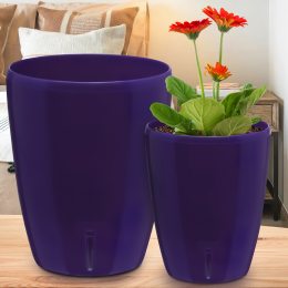 Горшок-орхидейница для цветов с автополивом "ORHIDEA TWIN" 15*12,5 cм Фиолетовый (DRK)