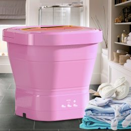 Портативна силіконова пральна машина MINI WASHING MACHINE Рожева (626)