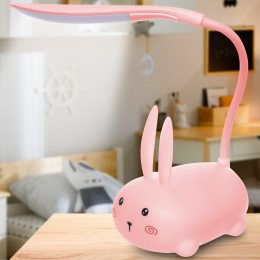Настільна акумуляторна гнучка лампа "Кролик" YW2191А Рожевий