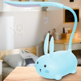 Настольная аккумуляторная гибкая лампа "Кролик" YW2191А Голубой
