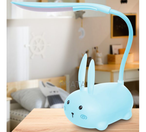 Настольная аккумуляторная гибкая лампа "Кролик" YW2191А Голубой