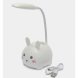 Настільна гнучка акумуляторна лампа з підставкою "Кролик" CX0015B Білий