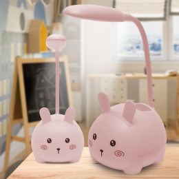 Настільна гнучка акумуляторна лампа з підставкою "Кролик" CX0015B Рожевий