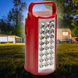 Переносной аккумуляторный светодиодный LED фонарь-пауэрбанк с функцией зарядки Alfarid 2606 Almina 220V Красный