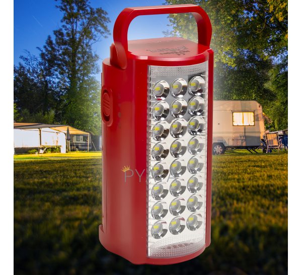 Переносной аккумуляторный светодиодный LED фонарь-пауэрбанк с функцией зарядки Alfarid 2606 Almina 220V Красный