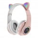 Бездротові дитячі TWS bluetooth навушники з котячими вушками Cat VIV-23M Рожеві + SD карта пам'яті 16 gb