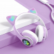 Бездротові дитячі TWS bluetooth навушники з котячими вушками Cat STN-28 Фіолетові + SD карта пам'яті 16 gb