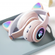 Бездротові дитячі TWS bluetooth навушники з котячими вушками Cat VIV-23M Рожеві + SD карта пам'яті 32 gb