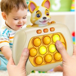 Детская портативная развивающая игрушка-антистресс поп ит 4 режима с подсветкой Quick Push Puzzle Game Fast №209В-2 Пес (KN)
