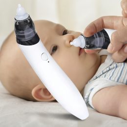 Электронный детский назальный аспиратор для носа-соплеотсос для малышей Белый