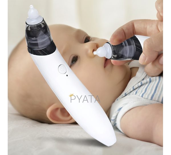 Електронний дитячий назальний аспіратор для носа-соплевідсмоктувач для малюків Білий