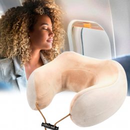 Подушка для массажа шеи U-shaped Massage Pillow Бежевая